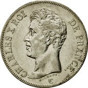 France 5 Francs Charles X 1826 B KM# 720.2 CHARLES X ROI DE FRANCE. MICHAUT. coin obverse France 5 Francs Charles X 1826 B KM# 720.2 CHARLES X ROI DE FRANCE. MICHAUT. coin obverse