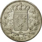 France 5 Francs Charles X 1826 B KM# 720.2 5 F 1826 B coin reverse France 5 Francs Charles X 1826 B KM# 720.2 5 F 1826 B coin reverse