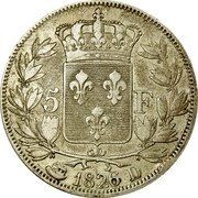 France 5 Francs Charles X 1826 D KM# 720.4 5 F 1826 D coin reverse France 5 Francs Charles X 1826 D KM# 720.4 5 F 1826 D coin reverse