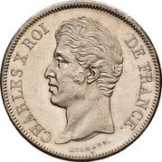 France 5 Francs Charles X 1827 A KM# 728.1 CHARLES X ROI DE FRANCE. MICHAUT. coin obverse France 5 Francs Charles X 1827 A KM# 728.1 CHARLES X ROI DE FRANCE. MICHAUT. coin obverse