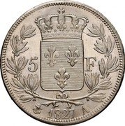 France 5 Francs Charles X 1827 A KM# 728.1 5 F 1830 A coin reverse France 5 Francs Charles X 1827 A KM# 728.1 5 F 1830 A coin reverse