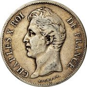 France 5 Francs Charles X. 1827 H KM# 728.5 CHARLES X ROI DE FRANCE. MICHAUT. coin obverse France 5 Francs Charles X. 1827 H KM# 728.5 CHARLES X ROI DE FRANCE. MICHAUT. coin obverse