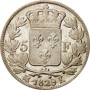 France 5 Francs Charles X 1829 K KM# 728.7 5 F 1829 K coin reverse France 5 Francs Charles X 1829 K KM# 728.7 5 F 1829 K coin reverse