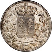 France 5 Francs Charles X 1829 T KM# 728.12 5 F 1829 T coin reverse France 5 Francs Charles X 1829 T KM# 728.12 5 F 1829 T coin reverse