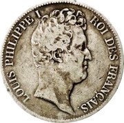 France 5 Francs Louis Philips I. 1830 T KM# 735.12 LOUIS PHILIPPE I ROI DES FRANÇAIS coin obverse