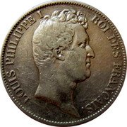 France 5 Francs Louis Philips I 1831 K KM# 735.7 LOUIS PHILIPPE I ROI DES FRANÇAIS. N. P. TIOLIER coin obverse