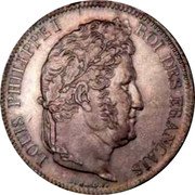 France 5 Francs Louis Philips I. 1833 I KM# 749.6 LOUIS PHILIPPE I ROI DES FRANÇAIS DOMARD.F. coin obverse France 5 Francs Louis Philips I. 1833 I KM# 749.6 LOUIS PHILIPPE I ROI DES FRANÇAIS DOMARD.F. coin obverse