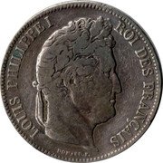France 5 Francs Louis Philips I 1833 M KM# 749.9 LOUIS PHILIPPE I ROI DES FRANÇAIS DOMARD.F. coin obverse France 5 Francs Louis Philips I 1833 M KM# 749.9 LOUIS PHILIPPE I ROI DES FRANÇAIS DOMARD.F. coin obverse