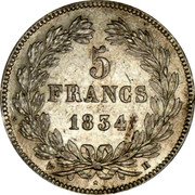 France 5 Francs Louis Philips I 1834 H KM# 749.5 5 FRANCS 1835 H coin reverse France 5 Francs Louis Philips I 1834 H KM# 749.5 5 FRANCS 1835 H coin reverse