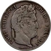 France 5 Francs Louis Philips I 1835 D KM# 749.4 LOUIS PHILIPPE I ROI DES FRANÇAIS DOMARD.F. coin obverse France 5 Francs Louis Philips I 1835 D KM# 749.4 LOUIS PHILIPPE I ROI DES FRANÇAIS DOMARD.F. coin obverse