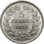 France 5 Francs Louis-Philippe I 1837 B KM# 749.2 5 FRANCS 1840 B coin reverse France 5 Francs Louis-Philippe I 1837 B KM# 749.2 5 FRANCS 1840 B coin reverse