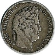 France 5 Francs Louis Philippe I 1845 A (p) KM# 749.1 LOUIS PHILIPPE I ROI DES FRANÇAIS DOMARD.F. coin obverse France 5 Francs Louis Philippe I 1845 A (p) KM# 749.1 LOUIS PHILIPPE I ROI DES FRANÇAIS DOMARD.F. coin obverse