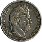 France 5 Francs Louis Philips I. 1845 W KM# 749.13 LOUIS PHILIPPE I ROI DES FRANÇAIS DOMARD.F. coin obverse France 5 Francs Louis Philips I. 1845 W KM# 749.13 LOUIS PHILIPPE I ROI DES FRANÇAIS DOMARD.F. coin obverse