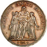 France 5 Francs Hercules Group 1848 A KM# 756.1 RÉPUBLIQUE FRANÇAISE 5 FRANCS 1848 A coin obverse France 5 Francs Hercules Group 1848 A KM# 756.1 RÉPUBLIQUE FRANÇAISE 5 FRANCS 1848 A coin obverse