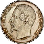 France 5 Francs Louis-Napoleon 1852 A KM# 773.1 LOUIS-NAPOLEON BONAPARTE BARRE coin obverse France 5 Francs Louis-Napoleon 1852 A KM# 773.1 LOUIS-NAPOLEON BONAPARTE BARRE coin obverse