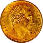 France 5 Francs Napoleon III 1854 A Plain edge KM# 783 NAPOLEON III EMPEREUR coin obverse