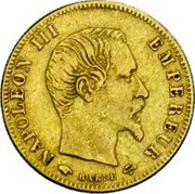 France 5 Francs Napoleon III 1856 KM# 787.1 NAPOLEON III EMPEREUR BARRE coin obverse France 5 Francs Napoleon III 1856 KM# 787.1 NAPOLEON III EMPEREUR BARRE coin obverse