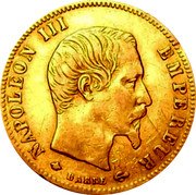 France 5 Francs Napoleon III 1859 BB KM# 787.2 NAPOLEON III EMPEREUR BARRE coin obverse France 5 Francs Napoleon III 1859 BB KM# 787.2 NAPOLEON III EMPEREUR BARRE coin obverse