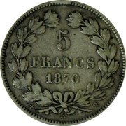 France 5 Francs Ceres 1870 K Star KM# 818.2 5 FRANCS 1871 K M coin reverse