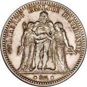 France 5 Francs Hercules 1871 A KM# 823 LIBERTÉ ÉGALITÉ FRATERNITÉ DUPRÉ coin reverse France 5 Francs Hercules 1871 A KM# 823 LIBERTÉ ÉGALITÉ FRATERNITÉ DUPRÉ coin reverse
