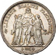 France 5 Francs Hercules 1871 A KM# 820.1 RÉPUBLIQUE FRANÇAISE 5 FRANCS 1873 A coin obverse France 5 Francs Hercules 1871 A KM# 820.1 RÉPUBLIQUE FRANÇAISE 5 FRANCS 1873 A coin obverse