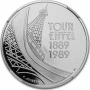 France 5 Francs 100th Anniversary of the Eiffel Tower 1989 Proof, 1,800 pieces were melted by MTB Banking KM# 968c TOUR EIFFEL 1889 1989 F. JOUBERT coin reverse France 5 Francs 100th Anniversary of the Eiffel Tower 1989 Proof, 1,800 pieces were melted by MTB Banking KM# 968c TOUR EIFFEL 1889 1989 F. JOUBERT coin reverse