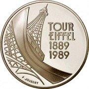 France 5 Francs 100th Anniversary of the Eiffel Tower 1989 Proof KM# 968a TOUR EIFFEL 1889 1989 F. JOUBERT coin reverse France 5 Francs 100th Anniversary of the Eiffel Tower 1989 Proof KM# 968a TOUR EIFFEL 1889 1989 F. JOUBERT coin reverse