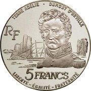 France 5 Francs 150th Anniversary the Death of Jules Dumont d'Urville 1992 Proof KM# 1007 TERRE ADELIE DUMONT D'URVILL RF 5 FRANCS LIBERTÉ-ÉGALITÉ-FRATERNITÉ coin obverse France 5 Francs 150th Anniversary the Death of Jules Dumont d'Urville 1992 Proof KM# 1007 TERRE ADELIE DUMONT D'URVILL RF 5 FRANCS LIBERTÉ-ÉGALITÉ-FRATERNITÉ coin obverse