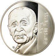 France 5 Francs 10th Anniversary of the Death of Pierre Mendes-France 1992 Proof KM# 1006a PIERRE MENDÈS FRANCE ER coin reverse