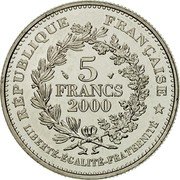 France 5 Francs "La Marianne" by Chaplain 2000 KM# 1966 RÉPUBLIQUE FRANÇAISE LIBERTÉ - ÉGALITÉ - FRATERNITÉ 5 FRANCS 2000 coin obverse France 5 Francs "La Marianne" by Chaplain 2000 KM# 1966 RÉPUBLIQUE FRANÇAISE LIBERTÉ - ÉGALITÉ - FRATERNITÉ 5 FRANCS 2000 coin obverse