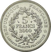 France 5 Francs Louis XIII 2000 KM# 1964 RÉPUBLIQUE FRANCAISE LIBERTE EGALITE FRATERNITE 5 FRANCS 2000 coin obverse France 5 Francs Louis XIII 2000 KM# 1964 RÉPUBLIQUE FRANCAISE LIBERTE EGALITE FRATERNITE 5 FRANCS 2000 coin obverse