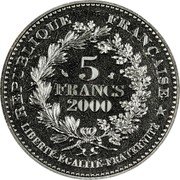 France 5 Francs Denarius of Charlemagne 2000 KM# 1223 RÉPUBLIQUE FRANÇAISE LIBERTÉ-ÉGALITÉ-FRATERNITÉ 5 FRANCS 2000 coin obverse France 5 Francs Denarius of Charlemagne 2000 KM# 1223 RÉPUBLIQUE FRANÇAISE LIBERTÉ-ÉGALITÉ-FRATERNITÉ 5 FRANCS 2000 coin obverse