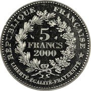 France 5 Francs Parisii Stater 2000 KM# 1222 RÉPUBLIQUE FRANÇAISE LIBERTÉ-ÉGALITÉ-FRATERNITÉ 5 FRANCS 2000 coin obverse France 5 Francs Parisii Stater 2000 KM# 1222 RÉPUBLIQUE FRANÇAISE LIBERTÉ-ÉGALITÉ-FRATERNITÉ 5 FRANCS 2000 coin obverse