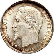 France 50 Centimes Napoleon III 1859 BB KM# 794.2 NAPOLEON III EMPEREUR BARRE coin obverse France 50 Centimes Napoleon III 1859 BB KM# 794.2 NAPOLEON III EMPEREUR BARRE coin obverse