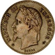 France 50 Centimes Napoleon III 1867 A KM# 814.1 NAPOLEON III EMPEREUR BARRE coin obverse France 50 Centimes Napoleon III 1867 A KM# 814.1 NAPOLEON III EMPEREUR BARRE coin obverse