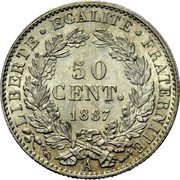France 50 Centimes Ceres 1887 A KM# 834.1 LIBERTE EGALITE FRATERNITE 50 CENT. 1881 A coin reverse France 50 Centimes Ceres 1887 A KM# 834.1 LIBERTE EGALITE FRATERNITE 50 CENT. 1881 A coin reverse