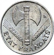 France 50 Centimes Ax and Grain Sprigs 1943 KM# 914.4 ETAT FRANÇAIS S PACIS PETAIN LB coin obverse France 50 Centimes Ax and Grain Sprigs 1943 KM# 914.4 ETAT FRANÇAIS S PACIS PETAIN LB coin obverse