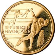 France 500 Francs Olympics. Speed Skating 1990 Proof KM# 985 REPUBLIQUE FRANCAISE J. JIMENEZ coin obverse France 500 Francs Olympics. Speed Skating 1990 Proof KM# 985 REPUBLIQUE FRANCAISE J. JIMENEZ coin obverse