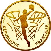 France 500 Francs 100th Anniversary of Basketball 1991 Proof KM# 977 REPUBLIQUE FRANÇAISE JP GENDIS coin obverse France 500 Francs 100th Anniversary of Basketball 1991 Proof KM# 977 REPUBLIQUE FRANÇAISE JP GENDIS coin obverse