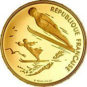 France 500 Francs Olympics. Ski Jump 1991 Proof KM# 999 REPUBLIQUE FRANCAISE J. JIMENEZ coin obverse France 500 Francs Olympics. Ski Jump 1991 Proof KM# 999 REPUBLIQUE FRANCAISE J. JIMENEZ coin obverse