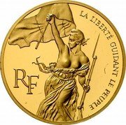 France 500 Francs Bicentennial of the Louvre. Liberty 1993 Proof KM# 1026 LA LIBERTE GUIDANT LE PEUPLE RF coin obverse France 500 Francs Bicentennial of the Louvre. Liberty 1993 Proof KM# 1026 LA LIBERTE GUIDANT LE PEUPLE RF coin obverse