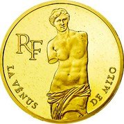 France 500 Francs Bicentennial of the Louvre. Venus de Milo 1993 Proof KM# 1025.1 LA VENUS DE MILO RF coin obverse France 500 Francs Bicentennial of the Louvre. Venus de Milo 1993 Proof KM# 1025.1 LA VENUS DE MILO RF coin obverse