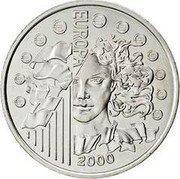 France 6.55957 Francs Introduction of the Euro 2000 KM# 1258 € EUROPA 2000 coin reverse France 6.55957 Francs Introduction of the Euro 2000 KM# 1258 € EUROPA 2000 coin reverse