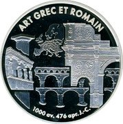 France 6.55957 Francs European Art Styles . Greek & Romain 2000 Proof KM# 1244 ART GREC ET ROMAIN 1000 AV. 476 APR. J.-C. coin reverse France 6.55957 Francs European Art Styles . Greek & Romain 2000 Proof KM# 1244 ART GREC ET ROMAIN 1000 AV. 476 APR. J.-C. coin reverse