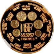France 65,5957 Francs Introduction of the euro 2000 Proof KM# 1260 € EUROPA 2000 coin obverse France 65,5957 Francs Introduction of the euro 2000 Proof KM# 1260 € EUROPA 2000 coin obverse
