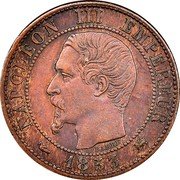 France Centime Napoleon III 1853 D 1853 dated coins with large and small D mint mark KM# 775.4 NAPOLEON III EMPEREUR BARRE 1853 coin obverse France Centime Napoleon III 1853 D 1853 dated coins with large and small D mint mark KM# 775.4 NAPOLEON III EMPEREUR BARRE 1853 coin obverse
