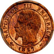 France Centime Napoleon III 1857 A KM# 775.1 NAPOLEON III EMPEREUR BARRE 1853 coin obverse France Centime Napoleon III 1857 A KM# 775.1 NAPOLEON III EMPEREUR BARRE 1853 coin obverse