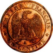 France Centime Napoleon III 1857 A KM# 775.1 EMPIRE FRANÇAIS A UN CENTIME coin reverse France Centime Napoleon III 1857 A KM# 775.1 EMPIRE FRANÇAIS A UN CENTIME coin reverse