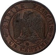 France Centime Napoleon III 1862 BB KM# 795.2 EMPIRE FRANÇAIS BB UN CENTIME coin reverse France Centime Napoleon III 1862 BB KM# 795.2 EMPIRE FRANÇAIS BB UN CENTIME coin reverse