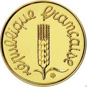 France Centime Wheat ears 2000 KM# 928a RÉPUBLIQUE FRANÇAISE coin obverse France Centime Wheat ears 2000 KM# 928a RÉPUBLIQUE FRANÇAISE coin obverse